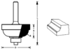 Hohlkehl-Profilfräser, D=28,6mm, B=12,7mm, L=51mm, R1=4,8mm, S=6mm